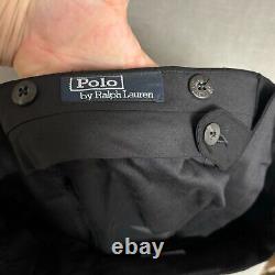 Vintage Polo Ralph Lauren Tuxedo 42L 36x34 Italy Black Virgin Wool Suit Luxury