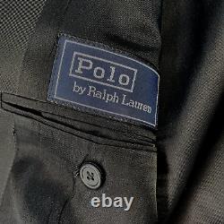 Vintage Polo Ralph Lauren Tuxedo Suit 2 Wool Satin Black USA Made 46 34x32