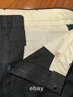 Vintage Polo Ralph Lauren Tweed Pants Mens 34x29 Pleated Cuffed Cotton Wool Gray