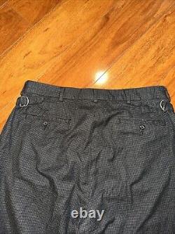 Vintage Polo Ralph Lauren Tweed Pants Mens 34x29 Pleated Cuffed Cotton Wool Gray