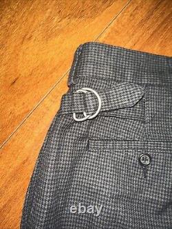 Vintage Polo Ralph Lauren Tweed Pants Mens 34x29 Pleated Cuffed Cotton Wool Gray