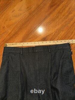 Vintage Polo Ralph Lauren Tweed Pants Mens 34x29 Pleated Cuffed Cotton Wool Gray