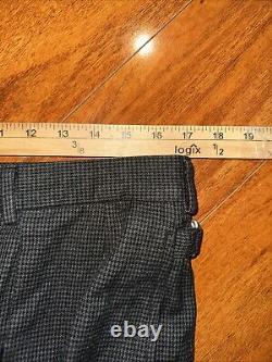 Vintage Polo Ralph Lauren Tweed Pants Mens 34x29 Pleated Cuffed Cotton Wool Gray