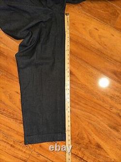 Vintage Polo Ralph Lauren Tweed Pants Mens 34x29 Pleated Cuffed Cotton Wool Gray