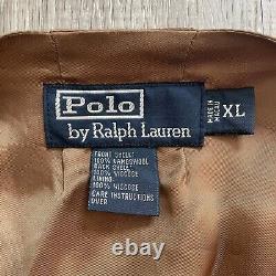 Vintage Polo Ralph Lauren Tweed Vest Size XL Rugby Brown Wool Waistcoat Belt