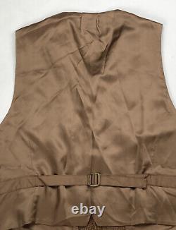 Vintage Polo Ralph Lauren Tweed Vest XL Slim L RRL Style Rugby Brown Wool Belt