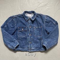 Vintage Polo Ralph Lauren Type II 2 Style Denim Work Trucker Jacket Made USA L