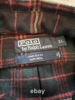 Vintage Polo Ralph Lauren USA 100% Wool Flannel Shirt Rare