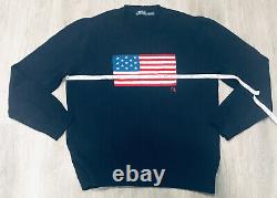 Vintage Polo Ralph Lauren USA American Flag Knit Sweater Sz XXL RL Made In USA