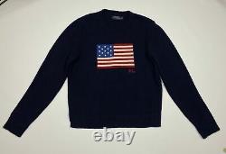 Vintage Polo Ralph Lauren USA Flag Knit Sweater Size XL