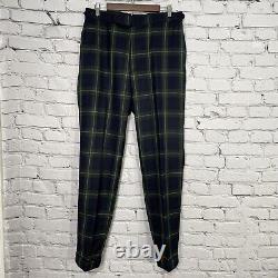 Vintage Polo Ralph Lauren USA Wool Tartan Plaid Pants 32 x 32 Pleated Cuffed
