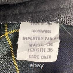Vintage Polo Ralph Lauren USA Wool Tartan Plaid Pants 32 x 32 Pleated Cuffed