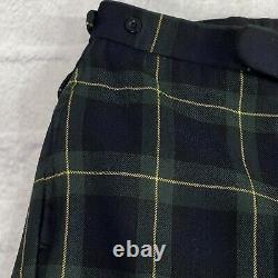 Vintage Polo Ralph Lauren USA Wool Tartan Plaid Pants 32 x 32 Pleated Cuffed