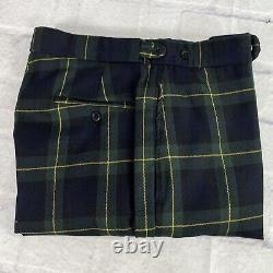 Vintage Polo Ralph Lauren USA Wool Tartan Plaid Pants 32 x 32 Pleated Cuffed