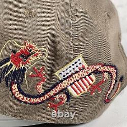 Vintage Polo Ralph Lauren U. S. S. Eagle Dragon Hat Cap OS Leather Strap Rare NWT