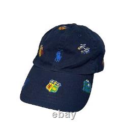 Vintage Polo Ralph Lauren University Crest Leatherman Embroidered Hat Cap RARE