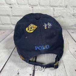 Vintage Polo Ralph Lauren University Crest Leatherman Embroidered Hat Cap RARE