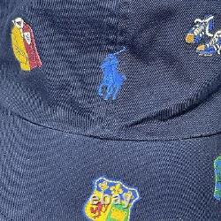 Vintage Polo Ralph Lauren University Crest Leatherman Embroidered Hat Cap RARE