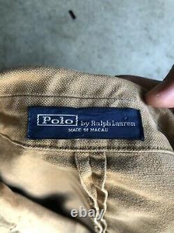 Vintage Polo Ralph Lauren Unlined Canvas Jacket sz Large Brown