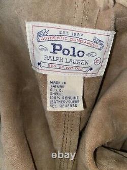Vintage Polo Ralph Lauren Unlined Suede Leather Trucker Jacket Size XL