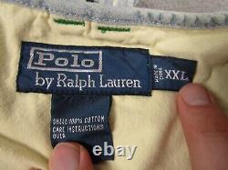 Vintage Polo Ralph Lauren Vest Mens XXL Blue Denim Utility Hunting Fishing Talon
