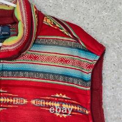 Vintage Polo Ralph Lauren Vest Mens XXL Full Zip Southwestern Aztec Missing Hood