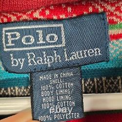 Vintage Polo Ralph Lauren Vest Mens XXL Full Zip Southwestern Aztec Missing Hood
