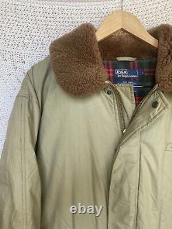 Vintage Polo Ralph Lauren Warm Down Parka Coat Heavy Fur