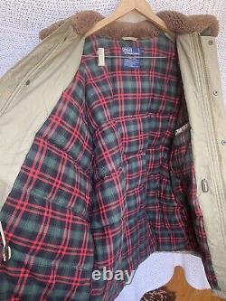 Vintage Polo Ralph Lauren Warm Down Parka Coat Heavy Fur