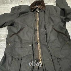 Vintage Polo Ralph Lauren Wax Jacket Mens XL Black Flannel Lined Hunting Chore