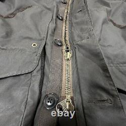 Vintage Polo Ralph Lauren Wax Jacket Mens XL Black Flannel Lined Hunting Chore