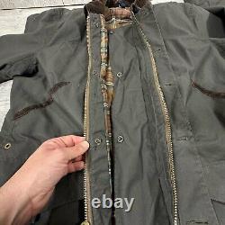 Vintage Polo Ralph Lauren Wax Jacket Mens XL Black Flannel Lined Hunting Chore