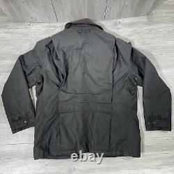 Vintage Polo Ralph Lauren Wax Jacket Mens XL Black Flannel Lined Hunting Chore