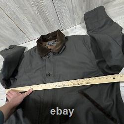 Vintage Polo Ralph Lauren Wax Jacket Mens XL Black Flannel Lined Hunting Chore