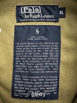 Vintage Polo Ralph Lauren Waxed Cotton Plaid Jacket Corduroy Collar Mens Size XL