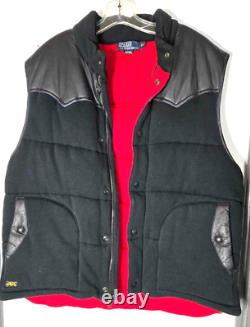 Vintage Polo Ralph Lauren Western Yoke Lambskin Down Puffer Vest Thermal XL