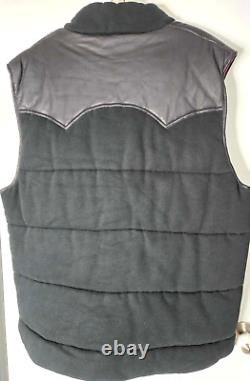 Vintage Polo Ralph Lauren Western Yoke Lambskin Down Puffer Vest Thermal XL