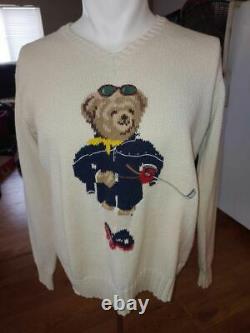 Vintage Polo Ralph Lauren Woman's Polo Bear Golf Sweater Medium Polo Sport M