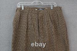 Vintage Polo Ralph Lauren Wool Brown Trouser Pants Men's Size 34X31 Made in USA