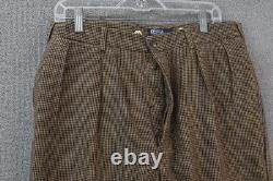Vintage Polo Ralph Lauren Wool Brown Trouser Pants Men's Size 34X31 Made in USA