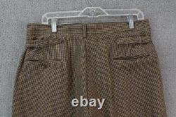 Vintage Polo Ralph Lauren Wool Brown Trouser Pants Men's Size 34X31 Made in USA