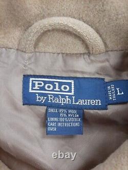 Vintage Polo Ralph Lauren Wool Coat Jacket Size Large Brown