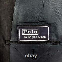 Vintage Polo Ralph Lauren Wool Double Breasted Wool 2 Piece Suit 40S Gray 39/27