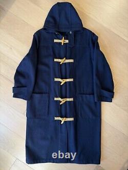 Vintage Polo Ralph Lauren Wool Duffle Coat Large Navy Long Trench RRL Outerwear