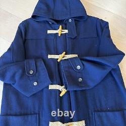 Vintage Polo Ralph Lauren Wool Duffle Coat Large Navy Long Trench RRL Outerwear