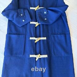 Vintage Polo Ralph Lauren Wool Duffle Coat Large Navy Long Trench RRL Outerwear
