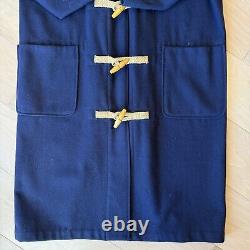 Vintage Polo Ralph Lauren Wool Duffle Coat Large Navy Long Trench RRL Outerwear