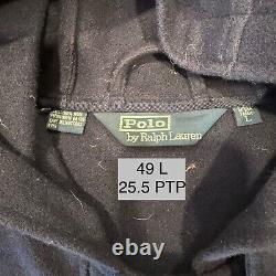 Vintage Polo Ralph Lauren Wool Duffle Coat Large Navy Long Trench RRL Outerwear