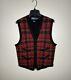 Vintage Polo Ralph Lauren Wool Holiday Tartan Plaid Vest Men's Size L (nwot)