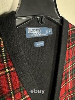 Vintage Polo Ralph Lauren Wool Holiday Tartan Plaid Vest Men's Size L (NWOT)
